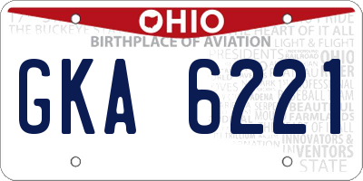 OH license plate GKA6221