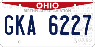 OH license plate GKA6227