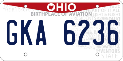 OH license plate GKA6236