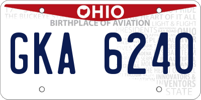 OH license plate GKA6240
