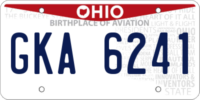 OH license plate GKA6241