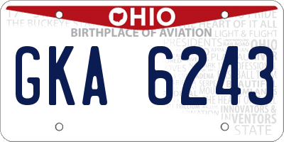 OH license plate GKA6243