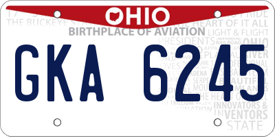 OH license plate GKA6245