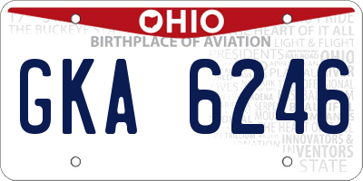 OH license plate GKA6246