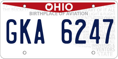 OH license plate GKA6247
