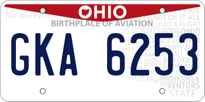 OH license plate GKA6253