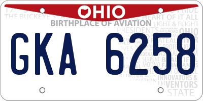 OH license plate GKA6258
