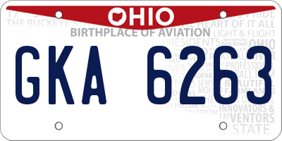 OH license plate GKA6263