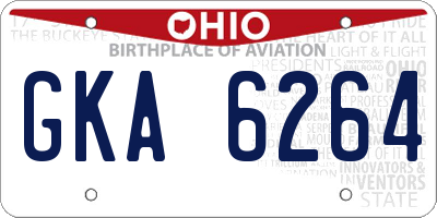 OH license plate GKA6264