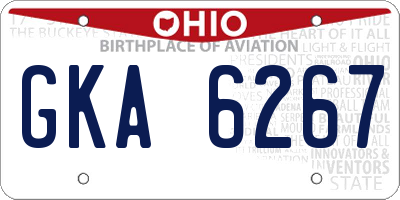 OH license plate GKA6267