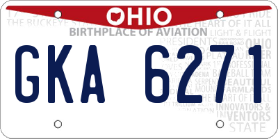 OH license plate GKA6271