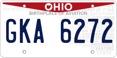 OH license plate GKA6272