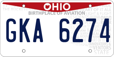 OH license plate GKA6274