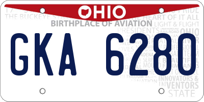 OH license plate GKA6280
