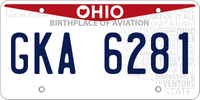 OH license plate GKA6281