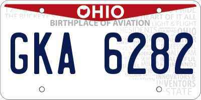 OH license plate GKA6282