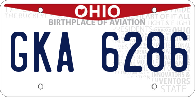 OH license plate GKA6286