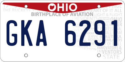 OH license plate GKA6291