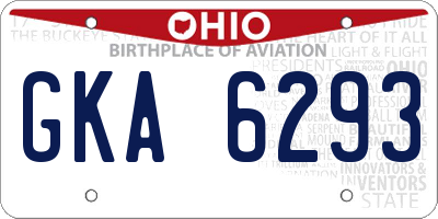 OH license plate GKA6293