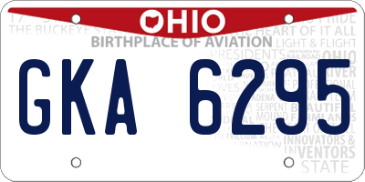 OH license plate GKA6295