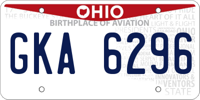 OH license plate GKA6296