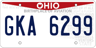 OH license plate GKA6299