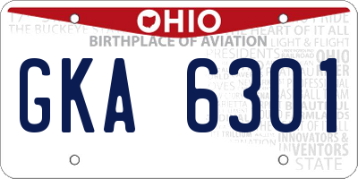 OH license plate GKA6301