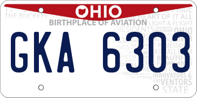 OH license plate GKA6303