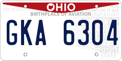 OH license plate GKA6304