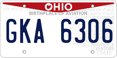 OH license plate GKA6306