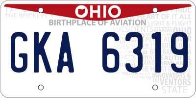 OH license plate GKA6319