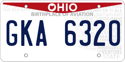OH license plate GKA6320