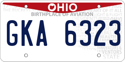 OH license plate GKA6323