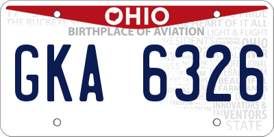 OH license plate GKA6326