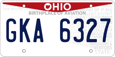 OH license plate GKA6327