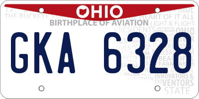 OH license plate GKA6328