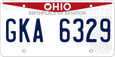 OH license plate GKA6329