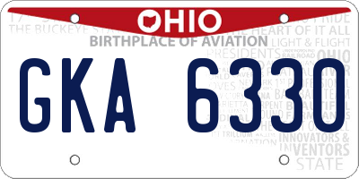 OH license plate GKA6330