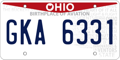 OH license plate GKA6331