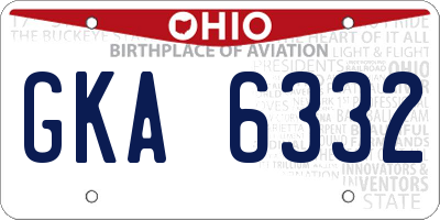 OH license plate GKA6332