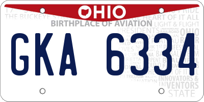 OH license plate GKA6334