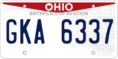 OH license plate GKA6337