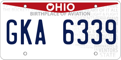 OH license plate GKA6339