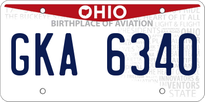 OH license plate GKA6340