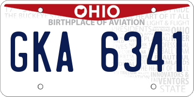 OH license plate GKA6341