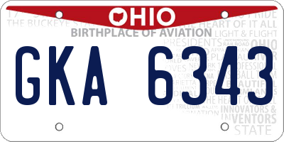 OH license plate GKA6343
