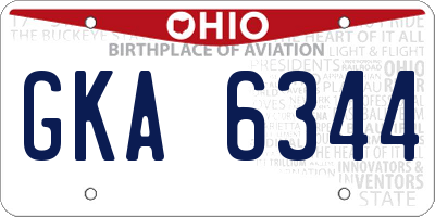 OH license plate GKA6344