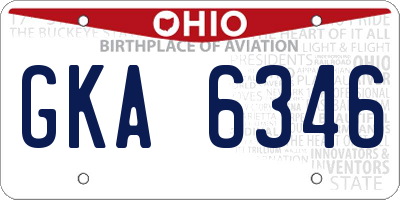 OH license plate GKA6346