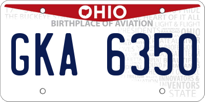 OH license plate GKA6350