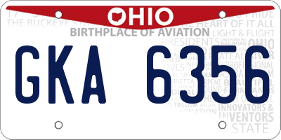 OH license plate GKA6356